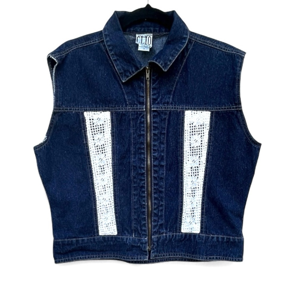 Y2K Vintage grunge denim vest L 14